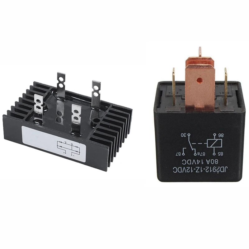 1 Pcs 100Amp 1200Volts 4 Pins 1 Phase Diode Bridge Rectifier & 1 Pcs 80A DC 12V 5 Pin DIY Power Relay Car Truck Vehicle
1 Pcs 100Amp 1200Volts 4 Pins 1 Phase Diode Bridge Rectifier & 1 Pcs 80A DC 12V 5 Pin DIY Power Relay Car Truck Vehicle