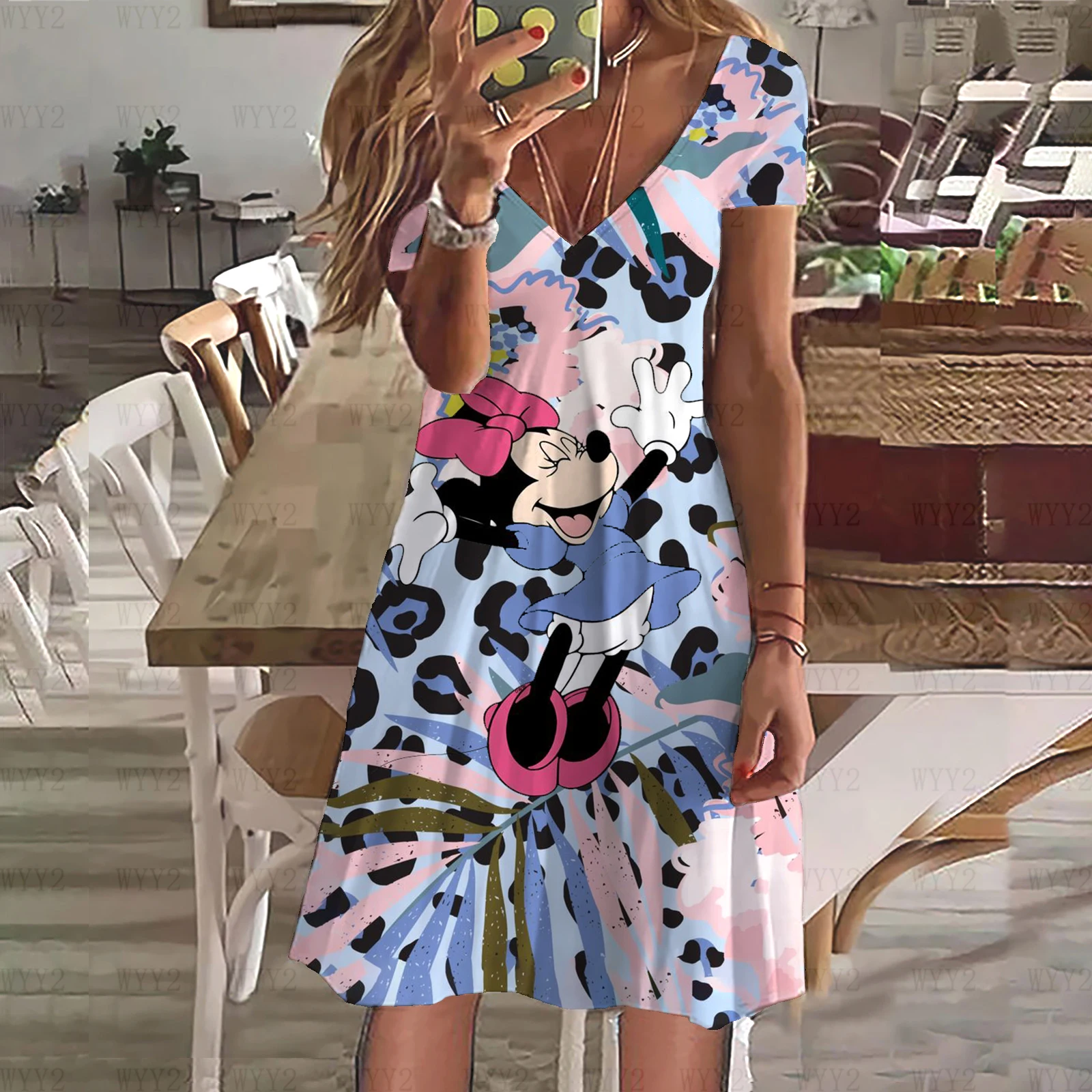 Women's Sexy V Neck Party Dress Ladies Elegant Printed Mini Dress Spring Summer Casual Short Sleeve Loose Vestido
Women's Sexy V Neck Party Dress Ladies Elegant Printed Mini Dress Spring Summer Casual Short Sleeve Loose Vestido