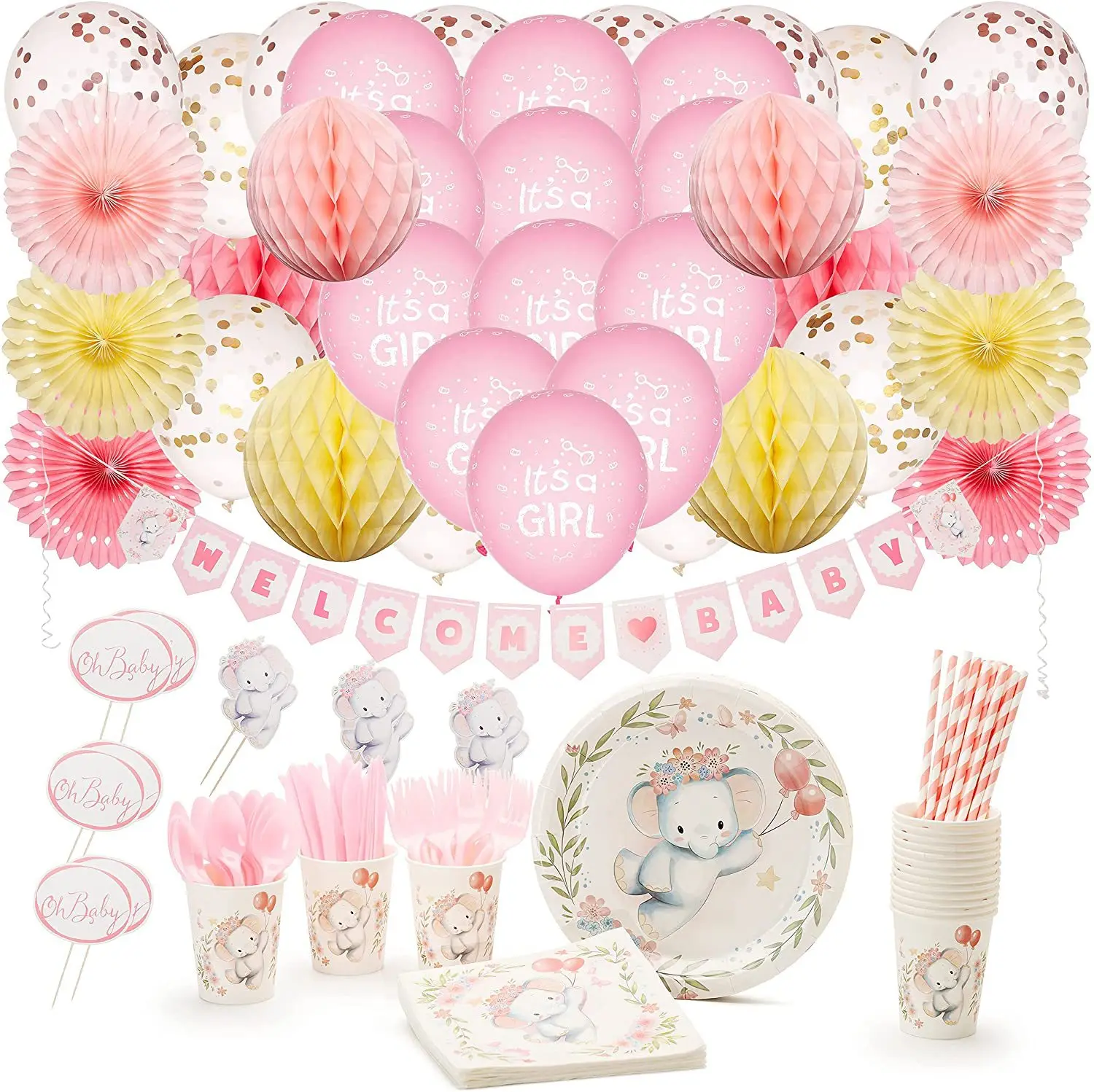 JOLLYBOOM Elephant Birthday Party Decorations Balloons Disposable Tableware Set Banner Gender Reveal Party Baby Shower Supplies
JOLLYBOOM Elephant Birthday Party Decorations Balloons Disposable Tableware Set Banner Gender Reveal Party Baby Shower Supplies