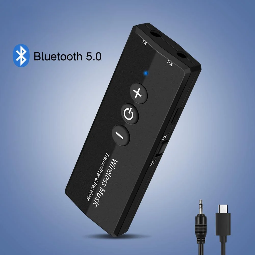 

Bluetooth Audio Receiver Transmitter V5.0 Wireless Audio EDR Dongle 3.5mm Jack Aux 3in1 Adapter for Home TV Headphone PC Car New