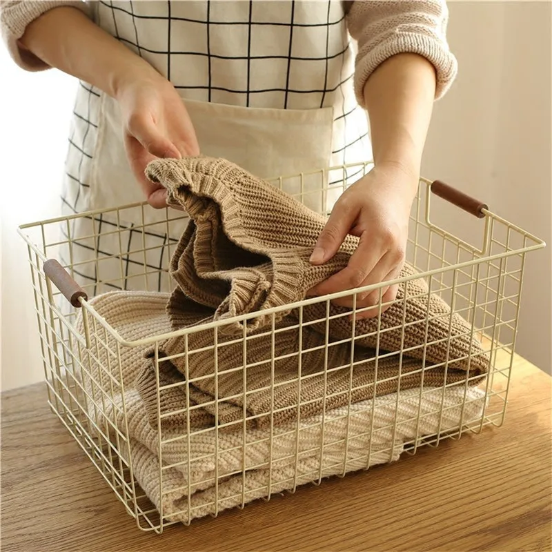 Nordic Wrought Iron Storage Laundry Baskets Child Toy Fruit Box Underwear Clothes Container Home Desktop Organizer with Handle
Nordic Wrought Iron Storage Laundry Baskets Child Toy Fruit Box Underwear Clothes Container Home Desktop Organizer with Handle