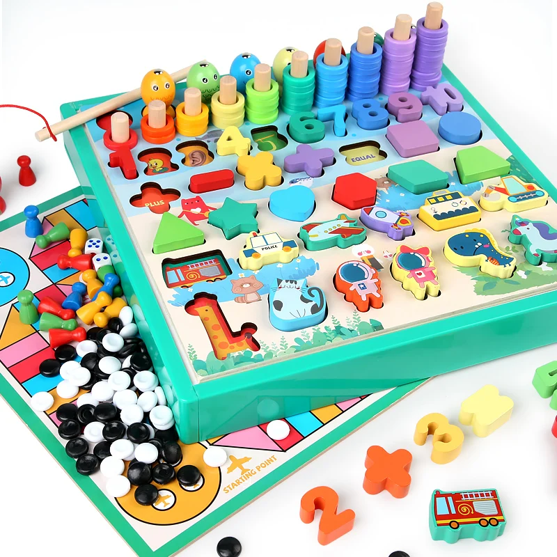 9-in-1 Multifunctional Log Board Chess Children's Early Learning Sets Puzzle Rope Threading and Fishing Wood Kids' Desktop Games
9-in-1 Multifunctional Log Board Chess Children's Early Learning Sets Puzzle Rope Threading and Fishing Wood Kids' Desktop Games