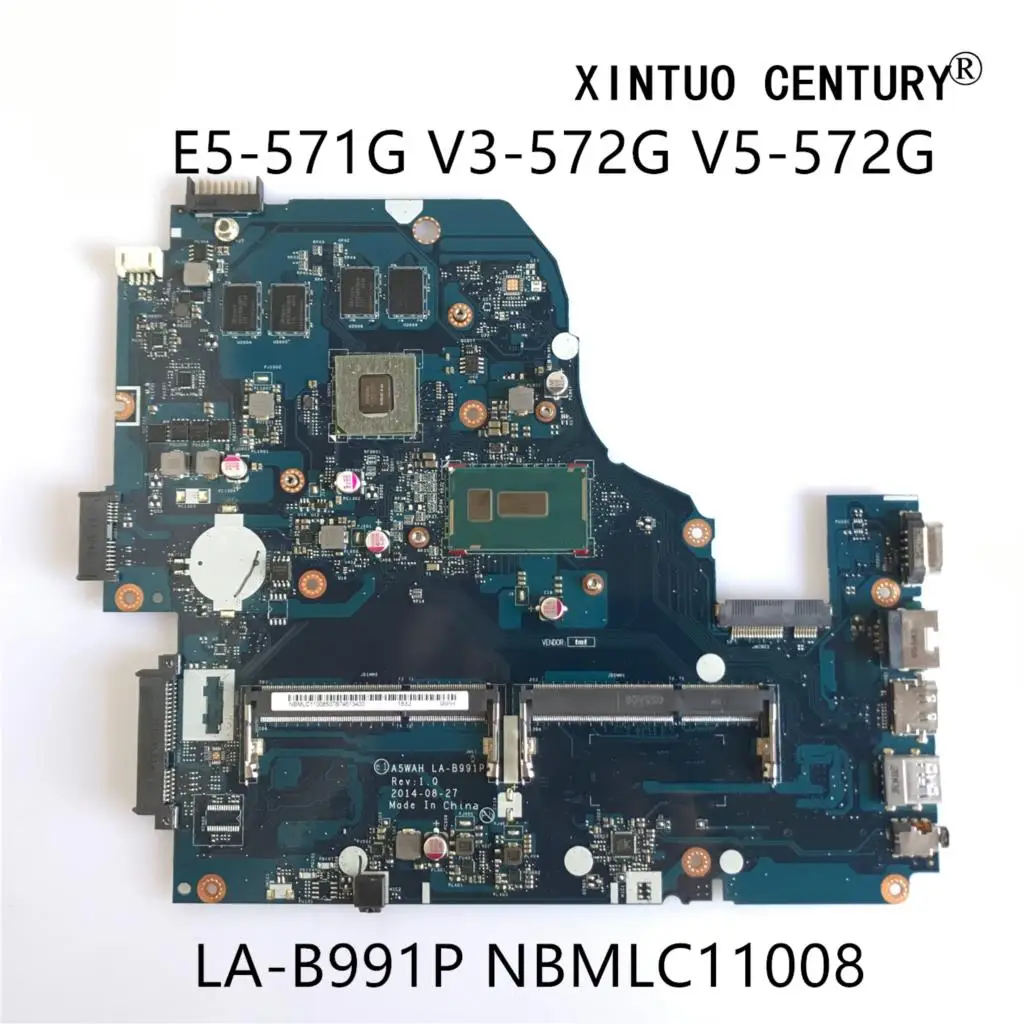 NBMLC11008 For Acer Aspire E5-571G V3-572G V5-572G Motherboard A5WAH LA-B991P NB.MLC11.008 I7-5500U GT840M 2G 100% tested
NBMLC11008 For Acer Aspire E5-571G V3-572G V5-572G Motherboard A5WAH LA-B991P NB.MLC11.008 I7-5500U GT840M 2G 100% tested
