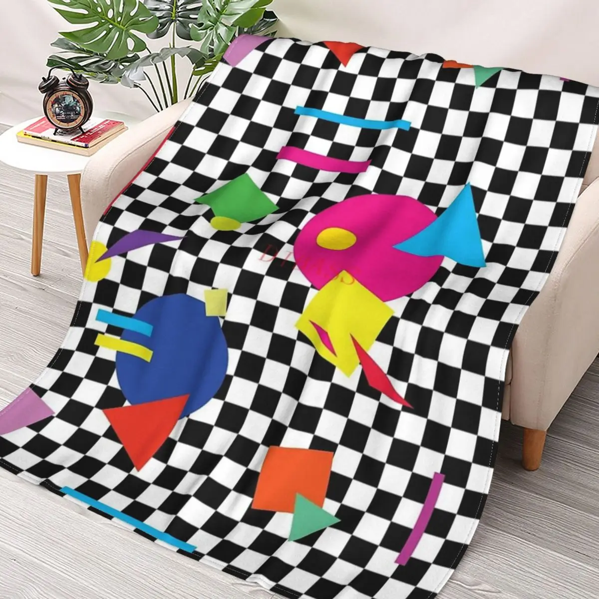 Retro Classic 1980s Shapes On Black And White Check - Retro Shapes #1 3D Printed Flannel Throw Blanket
Retro Classic 1980s Shapes On Black And White Check - Retro Shapes #1 3D Printed Flannel Throw Blanket