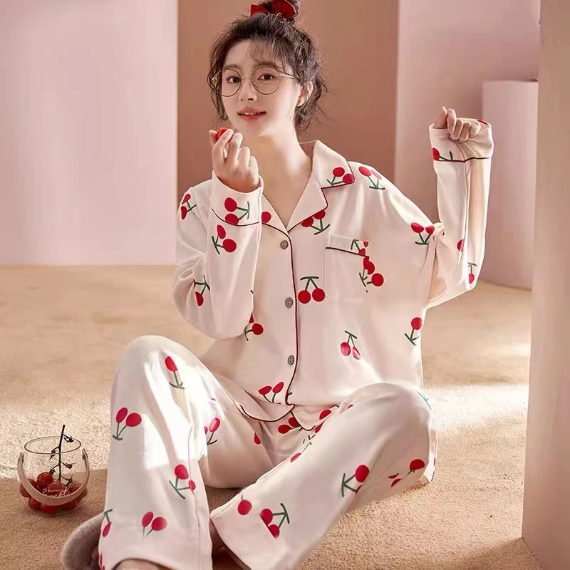 Spring And Autumn Women's Pajamas Light And Cute Loungewear Set, Loose Cartoon Long-sleeved dressing gown
Spring And Autumn Women's Pajamas Light And Cute Loungewear Set, Loose Cartoon Long-sleeved dressing gown