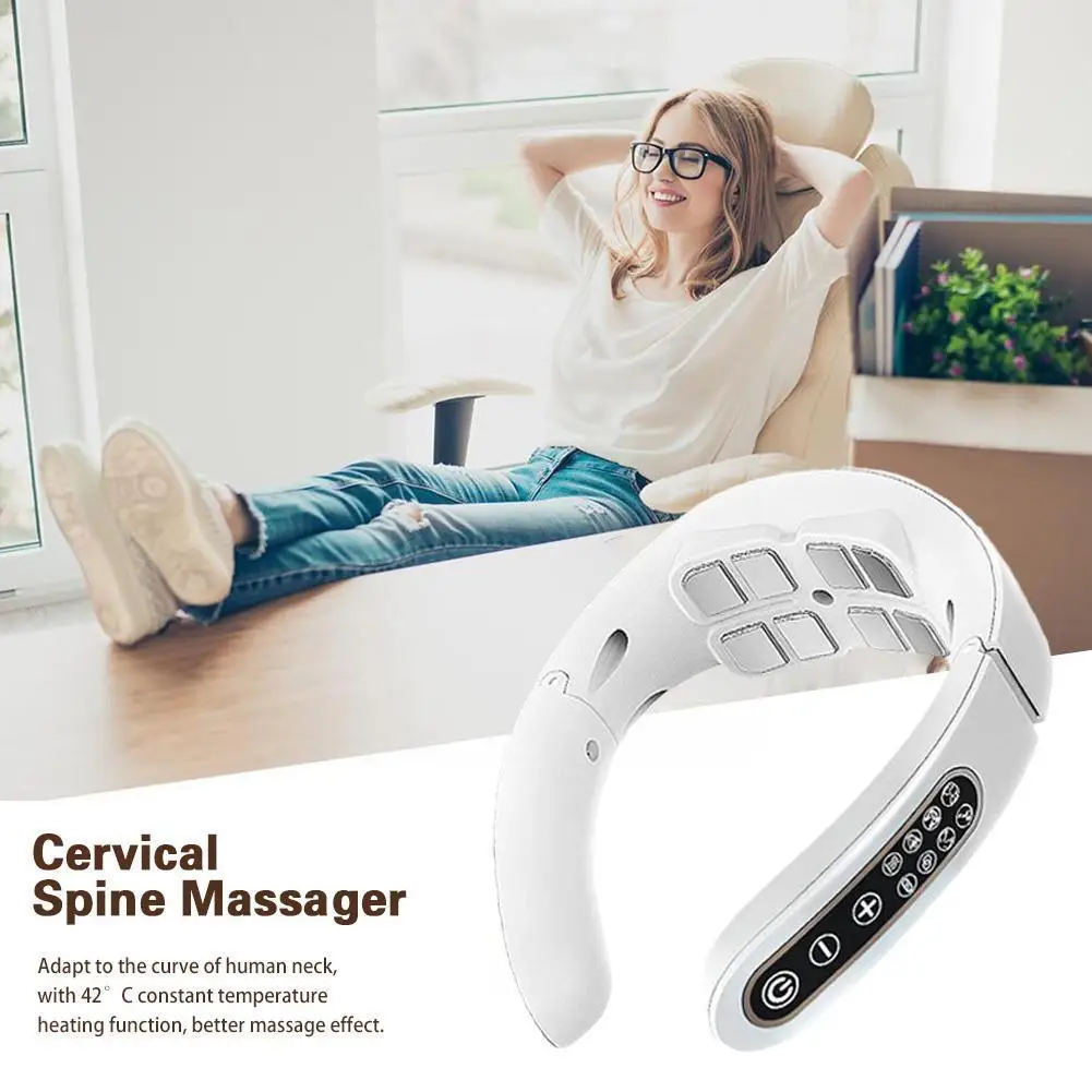 Electric Neck Massager EMS Pulse Rechargeable USB Cervical Stimulator Traction Therapy Massager Heating Relief Pain Massage X7N4
Electric Neck Massager EMS Pulse Rechargeable USB Cervical Stimulator Traction Therapy Massager Heating Relief Pain Massage X7N4
