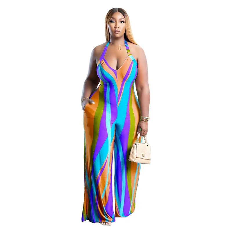 Sexy Loose Sleeveless Jumpsuit For Women Fashion Print High Elastic Bazin Baggy Pants British Style Wide Leg Trousers New 
Sexy Loose Sleeveless Jumpsuit For Women Fashion Print High Elastic Bazin Baggy Pants British Style Wide Leg Trousers New