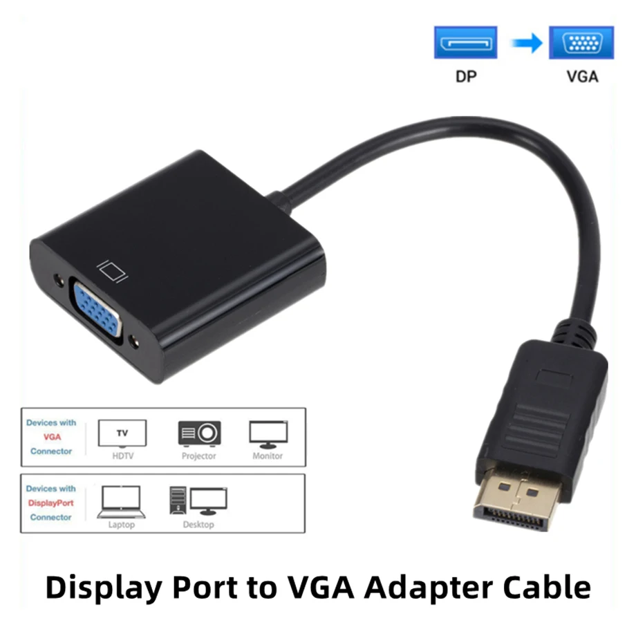 

Новый порт дисплея, порт дисплея, переходник DP в VGA, кабель, подключается к ПК, ноутбуку, проектору HDTV