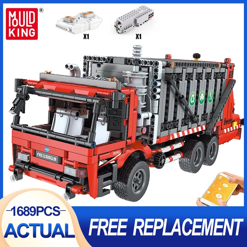 MOULD KING 15019 High-Tech Car Toys For Boys The MOC-38031 Motorized Garbage Truck Model Building Blocks Bricks Christmas Gift
MOULD KING 15019 High-Tech Car Toys For Boys The MOC-38031 Motorized Garbage Truck Model Building Blocks Bricks Christmas Gift