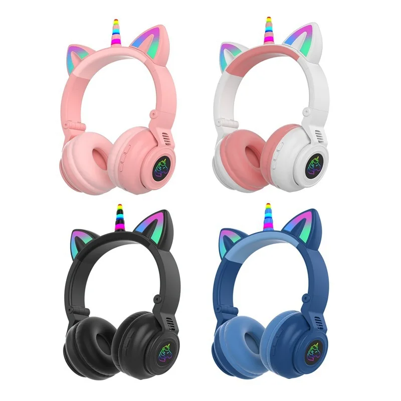 Wireless Headphone cute unicorn Bluetooth 5.0 Headset RGB stereo music Helmet Mobile phone with Micrphone Earphone Children Gift
Wireless Headphone cute unicorn Bluetooth 5.0 Headset RGB stereo music Helmet Mobile phone with Micrphone Earphone Children Gift