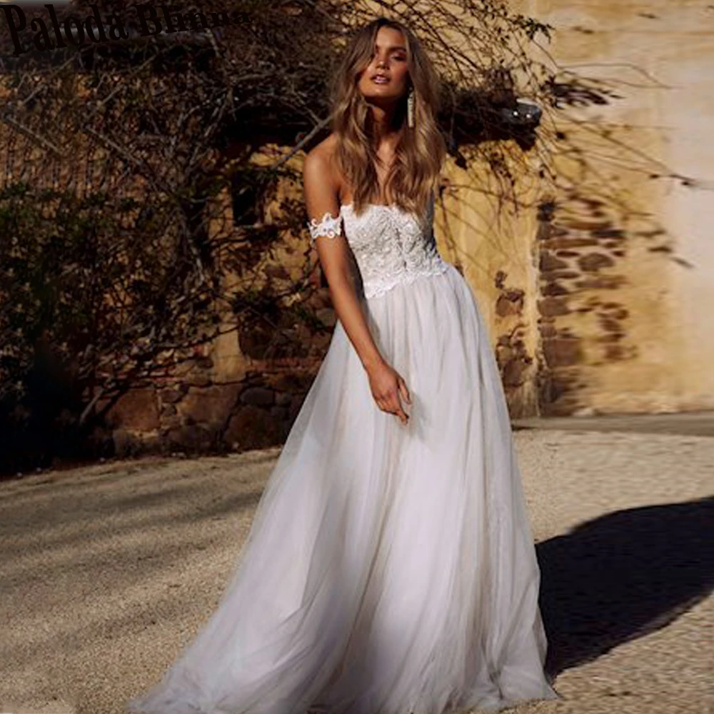 Paloda Simple Detachable Sleeve Wedding Bridal Gowns 2023 A-line Appliques Sweetheart Backless Tulle Abito Da Sposa Custom Size
Paloda Simple Detachable Sleeve Wedding Bridal Gowns 2023 A-line Appliques Sweetheart Backless Tulle Abito Da Sposa Custom Size