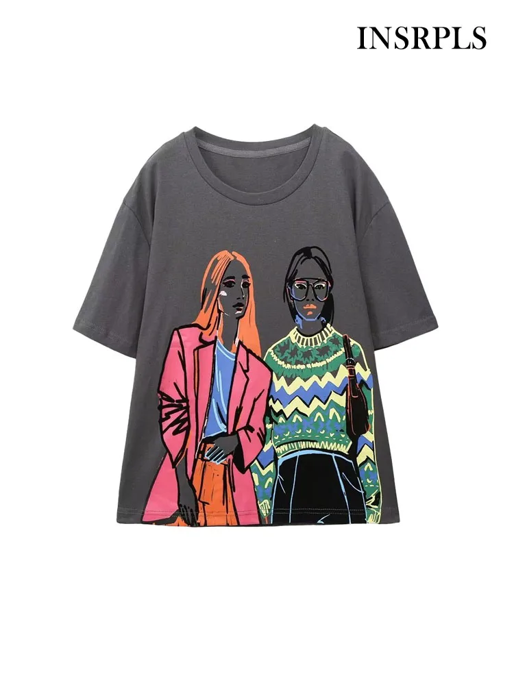 INSRPLS Women Fashion Girl Print Loose T Shirts Vintage O Neck Short Sleeve Female Tops Tee Mujer
INSRPLS Women Fashion Girl Print Loose T Shirts Vintage O Neck Short Sleeve Female Tops Tee Mujer