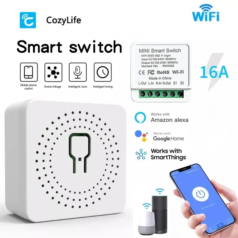 Модуль беспроводного умного выключателя Wi-Fi 16А
Модуль беспроводного умного выключателя Wi-Fi 16А