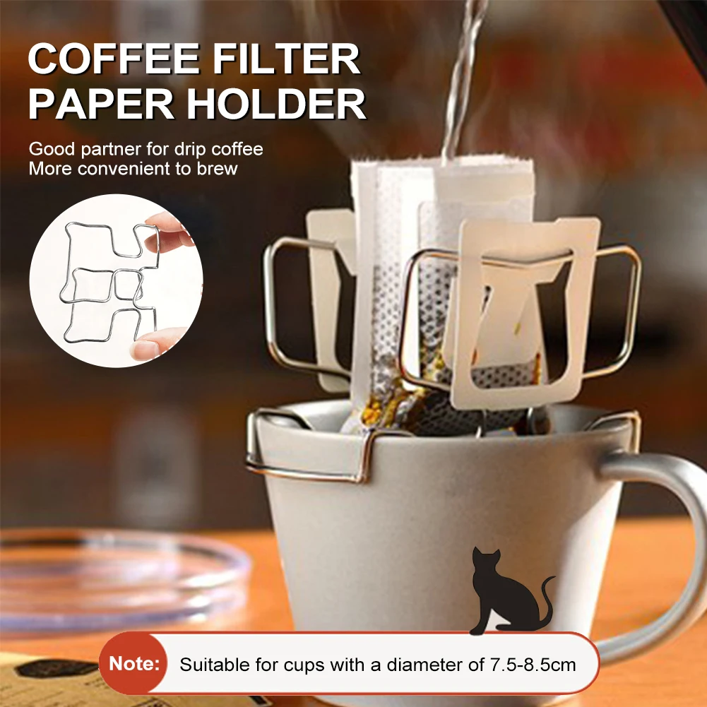 Stainless Steel Reusable Coffee Filter Holder Coffee Ears Drip Bags Shelf Coffee Cup Dripper Baskets Filter Paper Bag Shelf
Stainless Steel Reusable Coffee Filter Holder Coffee Ears Drip Bags Shelf Coffee Cup Dripper Baskets Filter Paper Bag Shelf