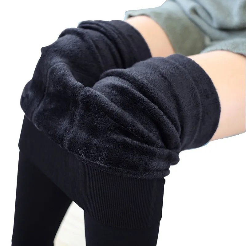 

High Waist Winter Leggings For Women Warm Leggins Solid Color Velvet Leggin Legging Stretchy Leggings One size 40-75kg