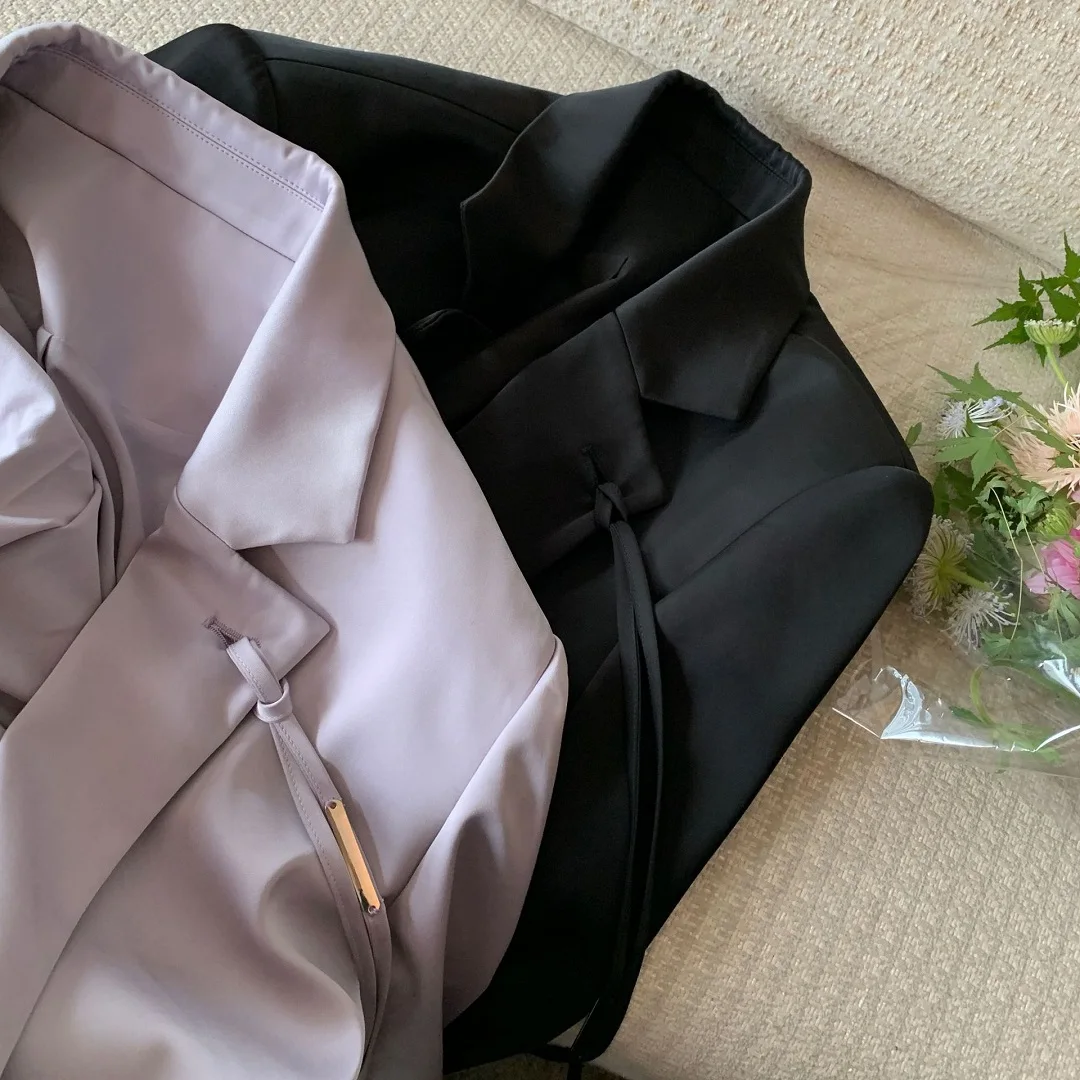 2022 Summer Stylish Clothing Thin Section Long Loose Casual Overcoat Top Silky Satin Suit Jacket Fashion Women Coats Blazers
2022 Summer Stylish Clothing Thin Section Long Loose Casual Overcoat Top Silky Satin Suit Jacket Fashion Women Coats Blazers