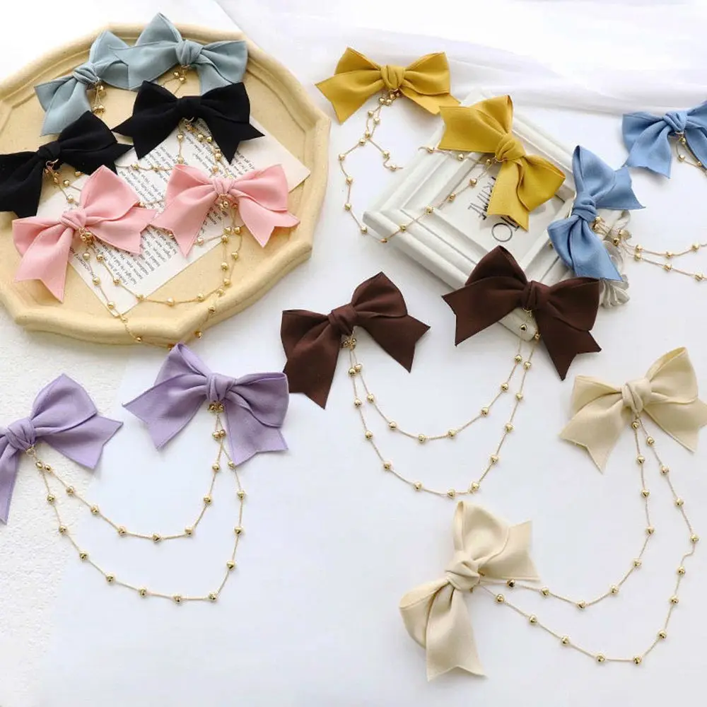 Cute Large Cloth Bow Tassel Chain Hair Accessory Women Back Of The Head Double Bow Hairpin Winter Fashion Classic Bow Headwear
Cute Large Cloth Bow Tassel Chain Hair Accessory Women Back Of The Head Double Bow Hairpin Winter Fashion Classic Bow Headwear