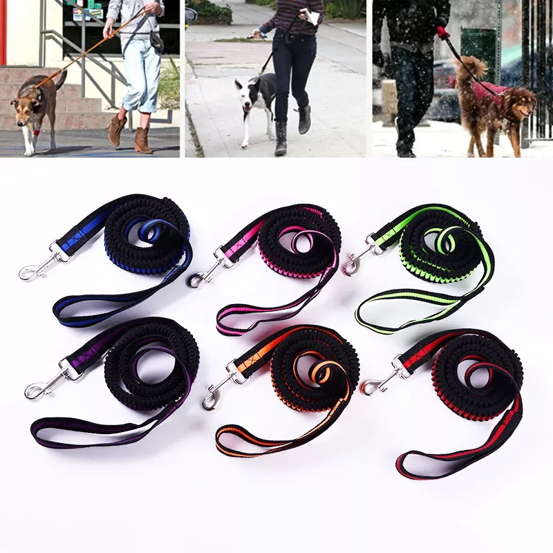 

NEW2022 1.8M Dog Leash Pet Nylon Jogging Harness Leash Rope Stretch Walking Rope For Puppy Medium Large Width 1-2.5Cm Stretch