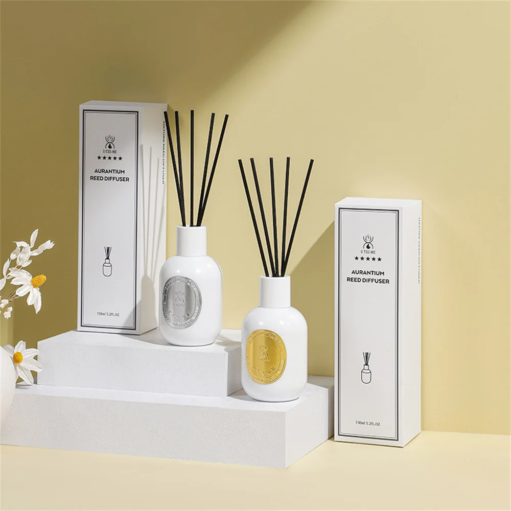 

180ml Reed Diffuser Set, Luxury Home Scented Oil Diffuser with Sticks for Bedroom, Office, Hotel, Glass Aromatherapy Diffuser