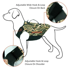 Bassdash Dog Vest For Hunting Camo Neoprene Adjustable Waterproof Chest Protection