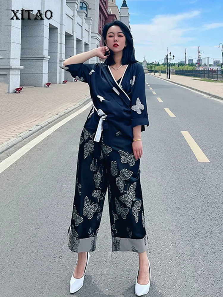 XITAO Print Pattern Drawstring Two Piece Set Full Sleeve Top Elastic Waist Full Length Pants 2022 Summer Minority WLD6949
XITAO Print Pattern Drawstring Two Piece Set Full Sleeve Top Elastic Waist Full Length Pants 2022 Summer Minority WLD6949