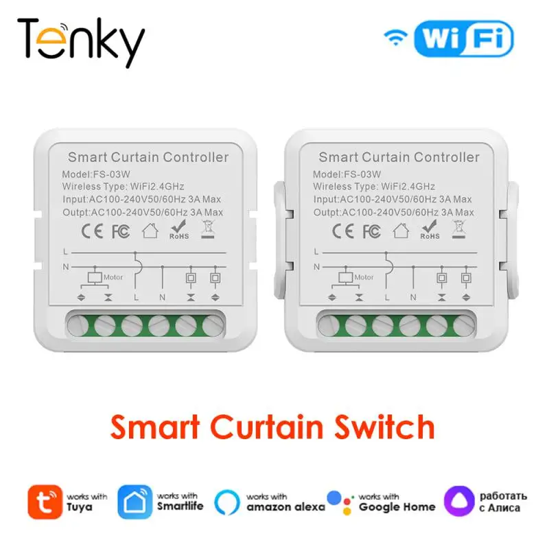 Смарт-контроллер для занавесок Tuya, Wi-Fi, для роликовых затворов, для поворотных дверей, совместим с Alexa и Google Home
Смарт-контроллер для занавесок Tuya, Wi-Fi, для роликовых затворов, для поворотных дверей, совместим с Alexa и Google Home