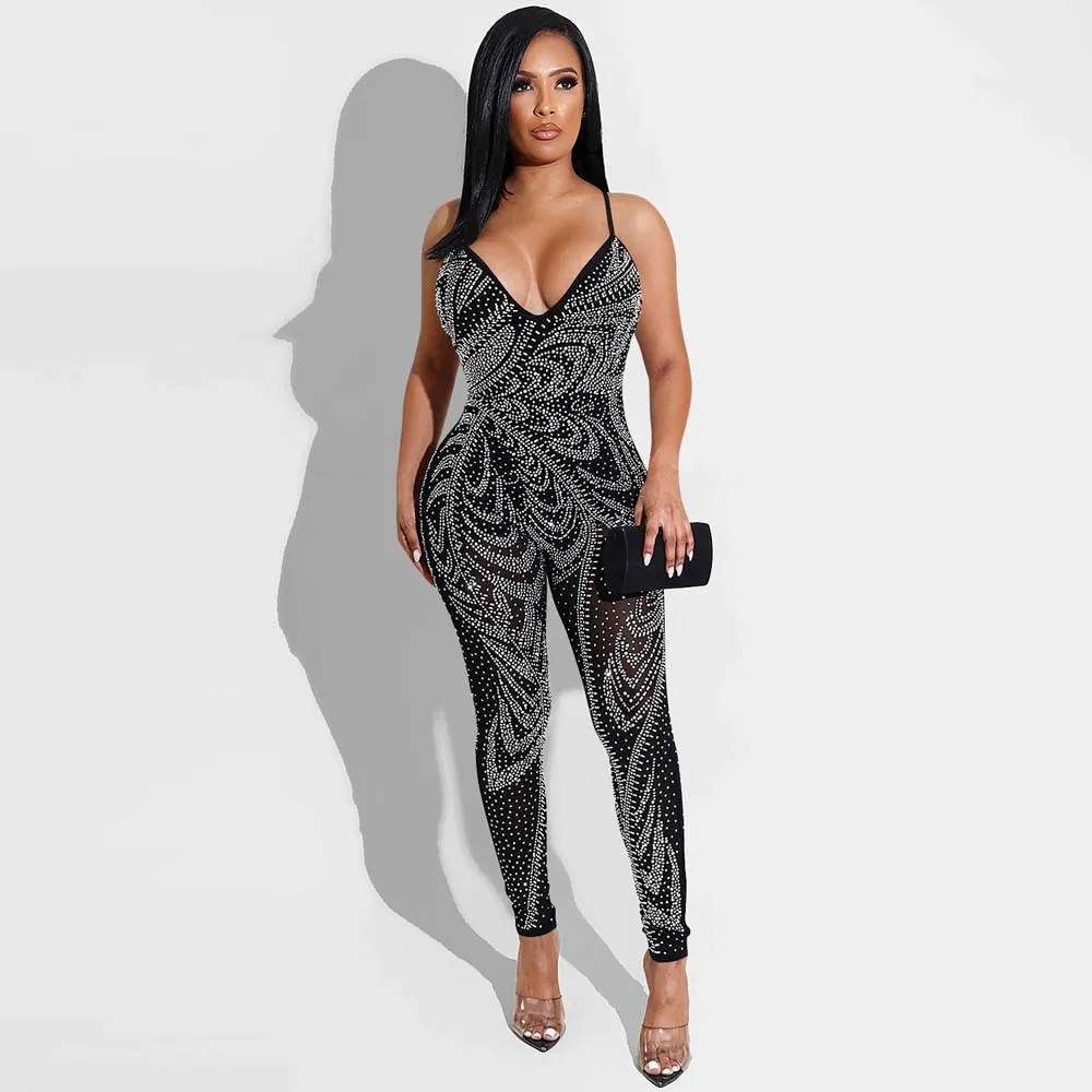 Jumpsuit Sexy Nightclub Mesh See-through Stretch Suspender Trousers Jumpsuit Summer 2022 New Suitable For Party Events
Jumpsuit Sexy Nightclub Mesh See-through Stretch Suspender Trousers Jumpsuit Summer 2022 New Suitable For Party Events