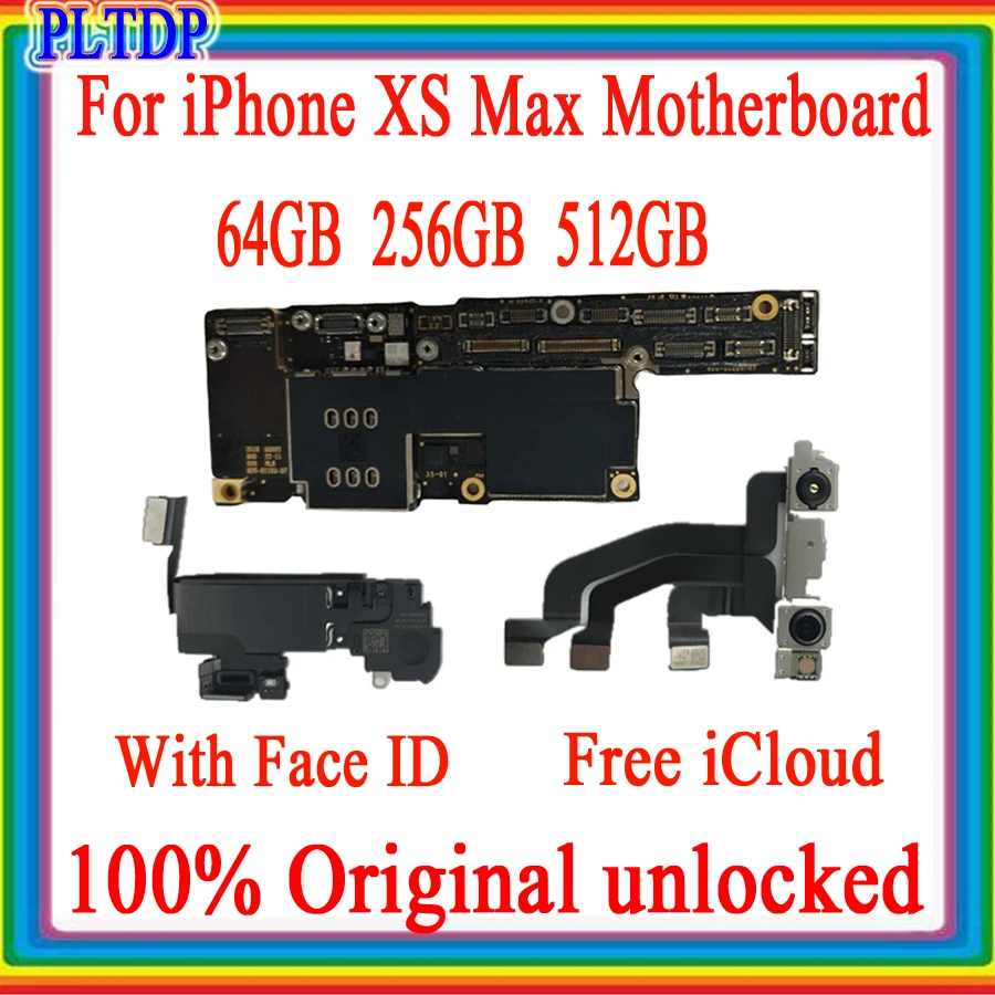 

Материнская плата для iphone XS Max, 64 ГБ/256 Гб, поддержка обновления ios и 4G LTE, 100% оригинальная разблокированная Бесплатная логическая плата icloud с/без FaceID