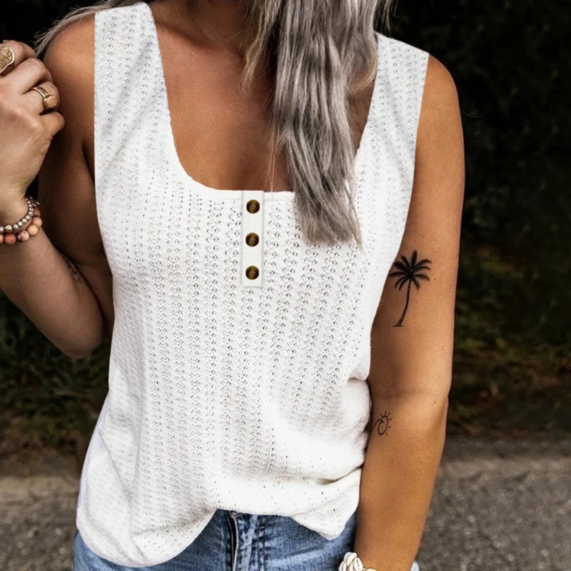 Womens Summer Tank Tops Vest Casual Sleeveless Solid Button Camisole Ladies Off Shoulder Loose Blouse
Womens Summer Tank Tops Vest Casual Sleeveless Solid Button Camisole Ladies Off Shoulder Loose Blouse