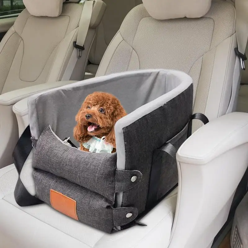 

Dog Car Seat Cozy Center Console Puppy Booster Seat Portable Detachable Pet Bucket Elevated Seat Bed For Small Medium Dogs Cats