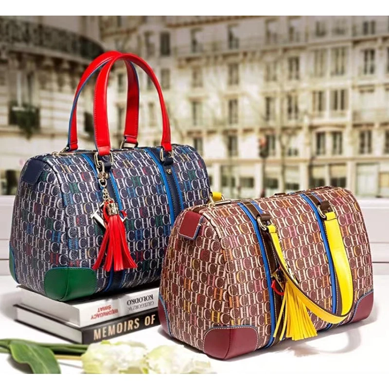 Luxury Brand Boston 100% Genuine Leather Women Handbag Fashion New Retro CH Letter Large Capacity Travel Handbag Sac Luxe Gg
Luxury Brand Boston 100% Genuine Leather Women Handbag Fashion New Retro CH Letter Large Capacity Travel Handbag Sac Luxe Gg