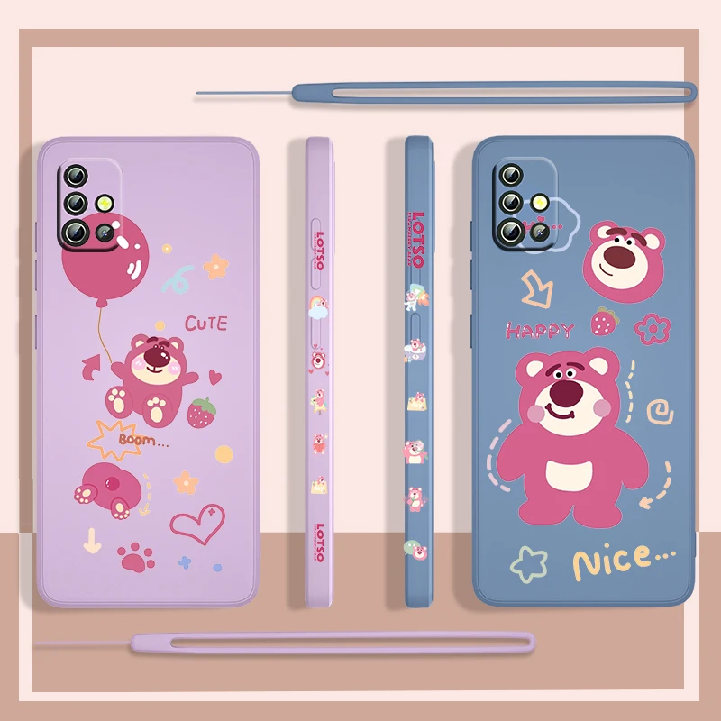 Anime Cute Strawberry Bear Phone Case For Samsung Galaxy A71 A51 A73 A72 A53 A33 A52 A50 A32 A22 A50 TPU Liquid Left Rope Fundas
Anime Cute Strawberry Bear Phone Case For Samsung Galaxy A71 A51 A73 A72 A53 A33 A52 A50 A32 A22 A50 TPU Liquid Left Rope Fundas