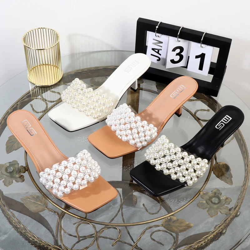 Women's shoes Factory direct sales 2022 summer word drags pearl stiletto heels wears large size square toe Female slippers 7CM
Women's shoes Factory direct sales 2022 summer word drags pearl stiletto heels wears large size square toe Female slippers 7CM