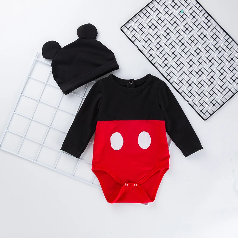 Disney Cartoon Infant Cotton Clothing Long Sleeve Jumpsuit Mickey Mouse Baby Girls Rompers+Hat Suit Set Kids Climbing Suits
Disney Cartoon Infant Cotton Clothing Long Sleeve Jumpsuit Mickey Mouse Baby Girls Rompers+Hat Suit Set Kids Climbing Suits