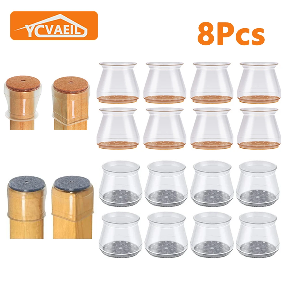 8Pcs Silicone Chair Legs Caps Protectors with Felt for Wood Floor Protection Mat Stool Non-Slip Pads Furniture Table Legs Covers
8Pcs Silicone Chair Legs Caps Protectors with Felt for Wood Floor Protection Mat Stool Non-Slip Pads Furniture Table Legs Covers