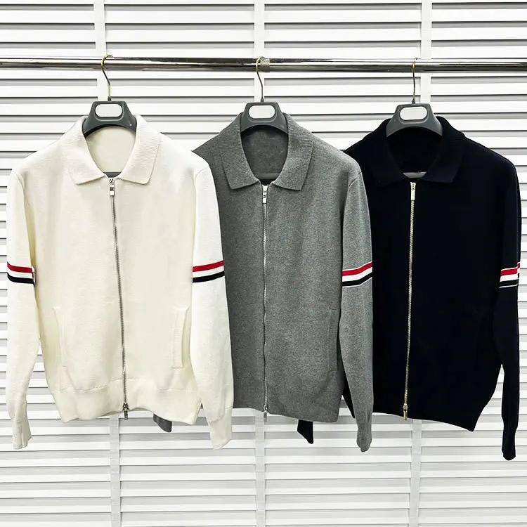 TB BROWIN Women Turn Down Collar Jacket Knitted Coat Solid Strioed Wool Men Jacket Soft Pocket Zipper Korean Design
TB BROWIN Women Turn Down Collar Jacket Knitted Coat Solid Strioed Wool Men Jacket Soft Pocket Zipper Korean Design