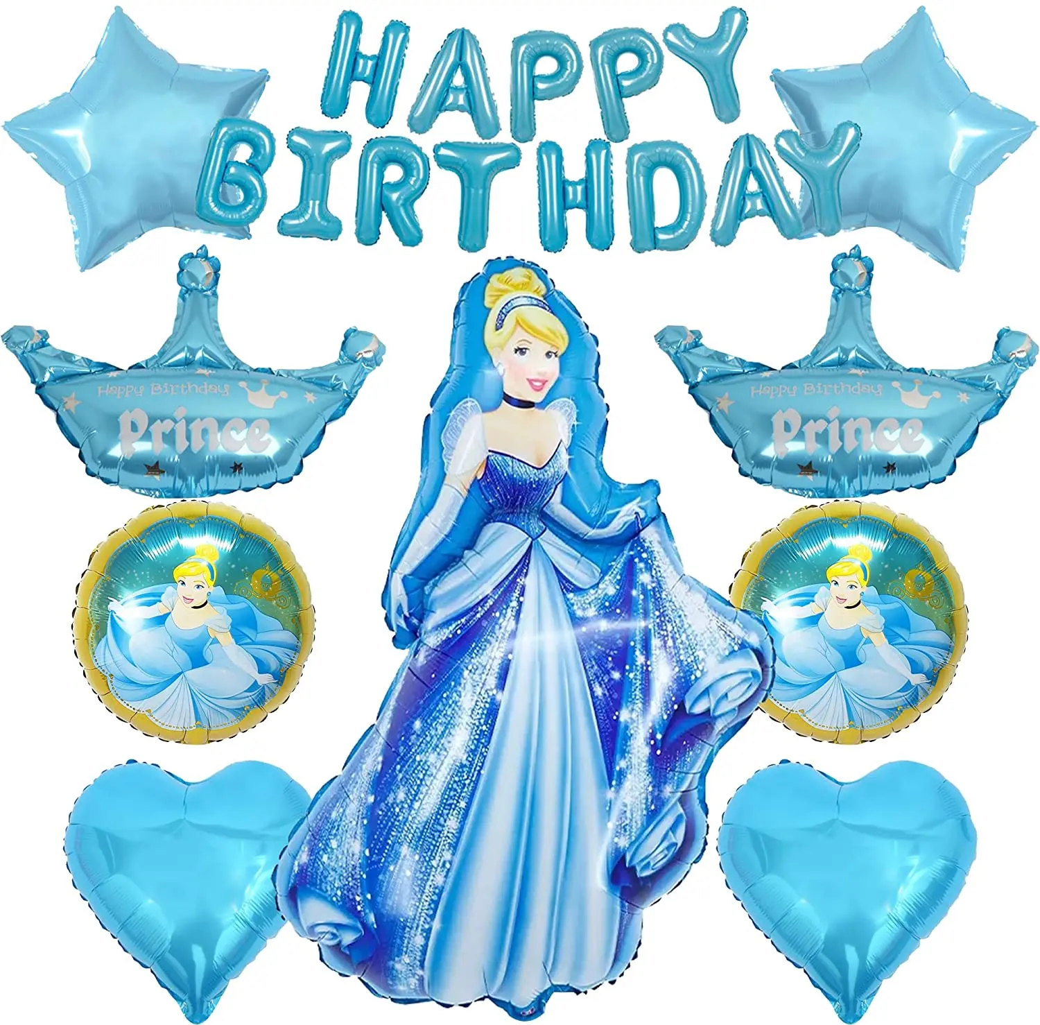 22Pcs Cinderella Party Supplies Happy Birthday Heart Star Crown Foil Balloons Cinderella Party Decorations Balloons For Kids
22Pcs Cinderella Party Supplies Happy Birthday Heart Star Crown Foil Balloons Cinderella Party Decorations Balloons For Kids