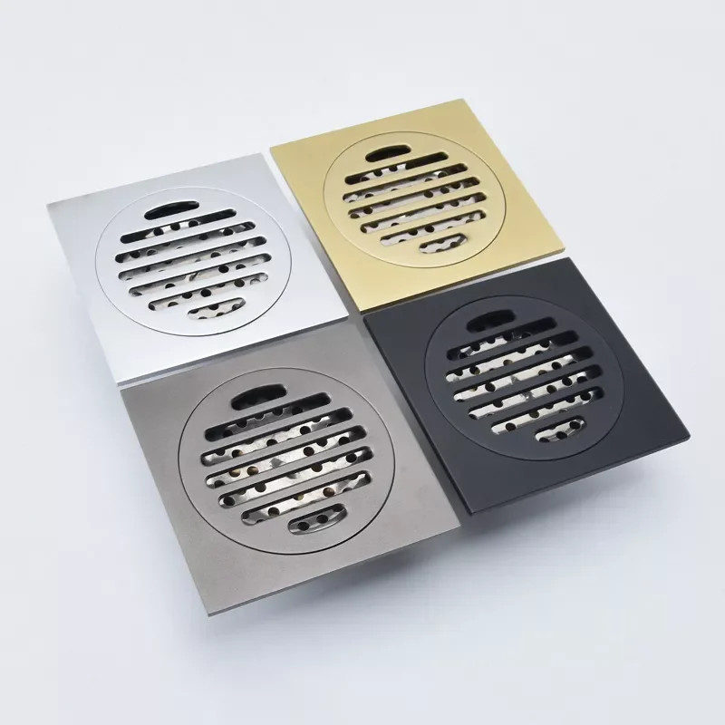 10 Cm Luxurious Shower Drain Bathroom Floor Drain Tile Insert Square Anti-odor Brushed Gold Bathroom Accessories
10 Cm Luxurious Shower Drain Bathroom Floor Drain Tile Insert Square Anti-odor Brushed Gold Bathroom Accessories