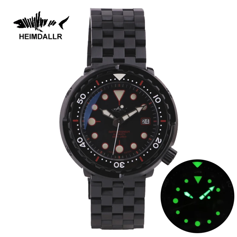 

Heimdallr Watch 47mm Black Tuna Limited Edition NH35 Movement Date Sapphire C3 20ATM Automatic Mechanical Mens Luxury Watch