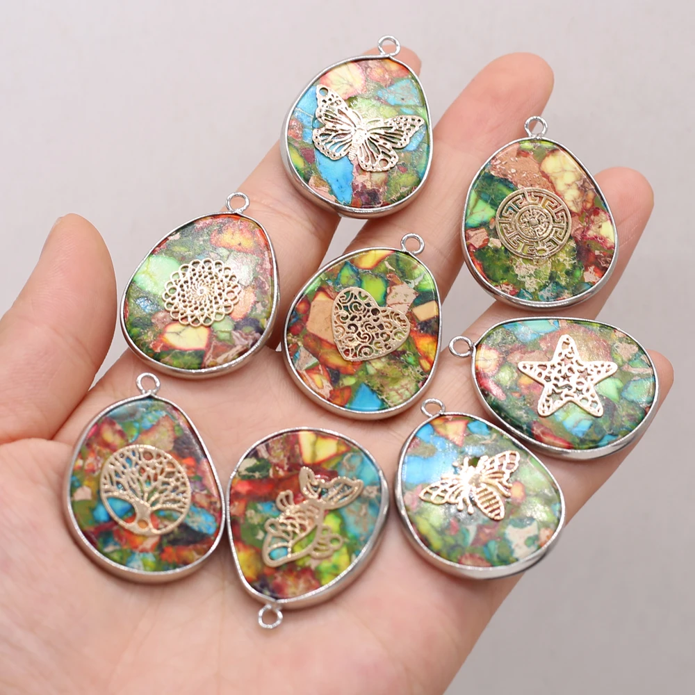 Natural Stone Imperial Jasper Fat Drop Silver-plated Pendant For Jewelry MakingDIY Necklace Earring Accessory Gems Charm Gift1PC
Natural Stone Imperial Jasper Fat Drop Silver-plated Pendant For Jewelry MakingDIY Necklace Earring Accessory Gems Charm Gift1PC