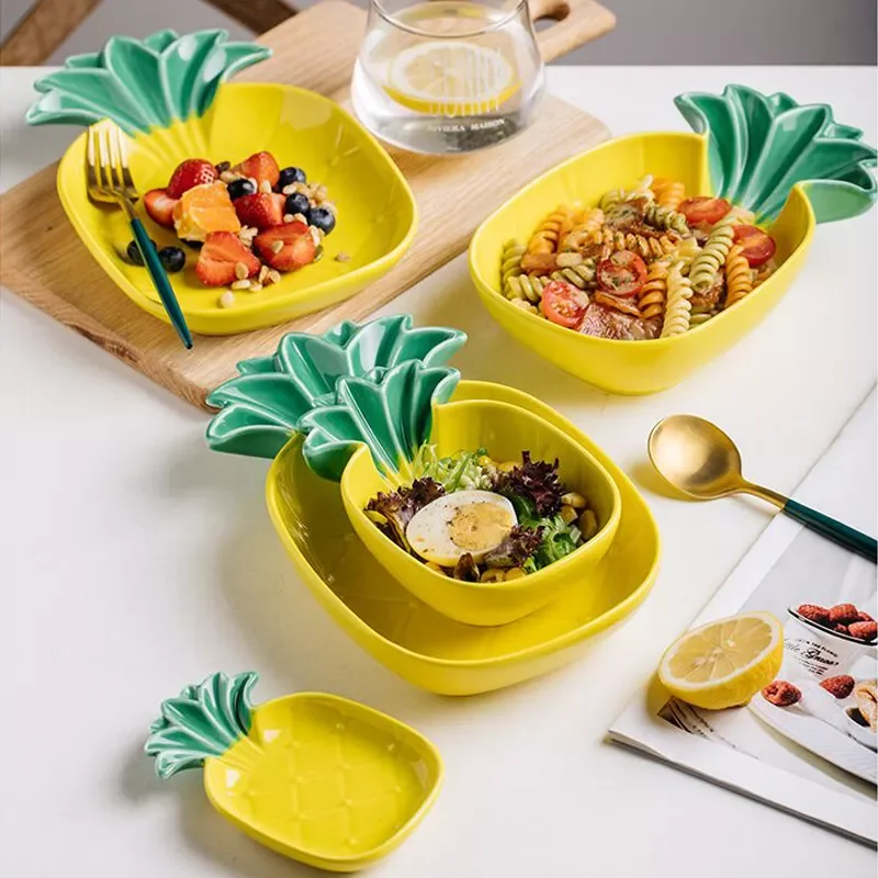 2022New Pineapple Shape Cute Plate Ceramic Dinner Plates Table kawaii Salad Dessert Bowls Decoration Tableware Kitchen Supplies
2022New Pineapple Shape Cute Plate Ceramic Dinner Plates Table kawaii Salad Dessert Bowls Decoration Tableware Kitchen Supplies