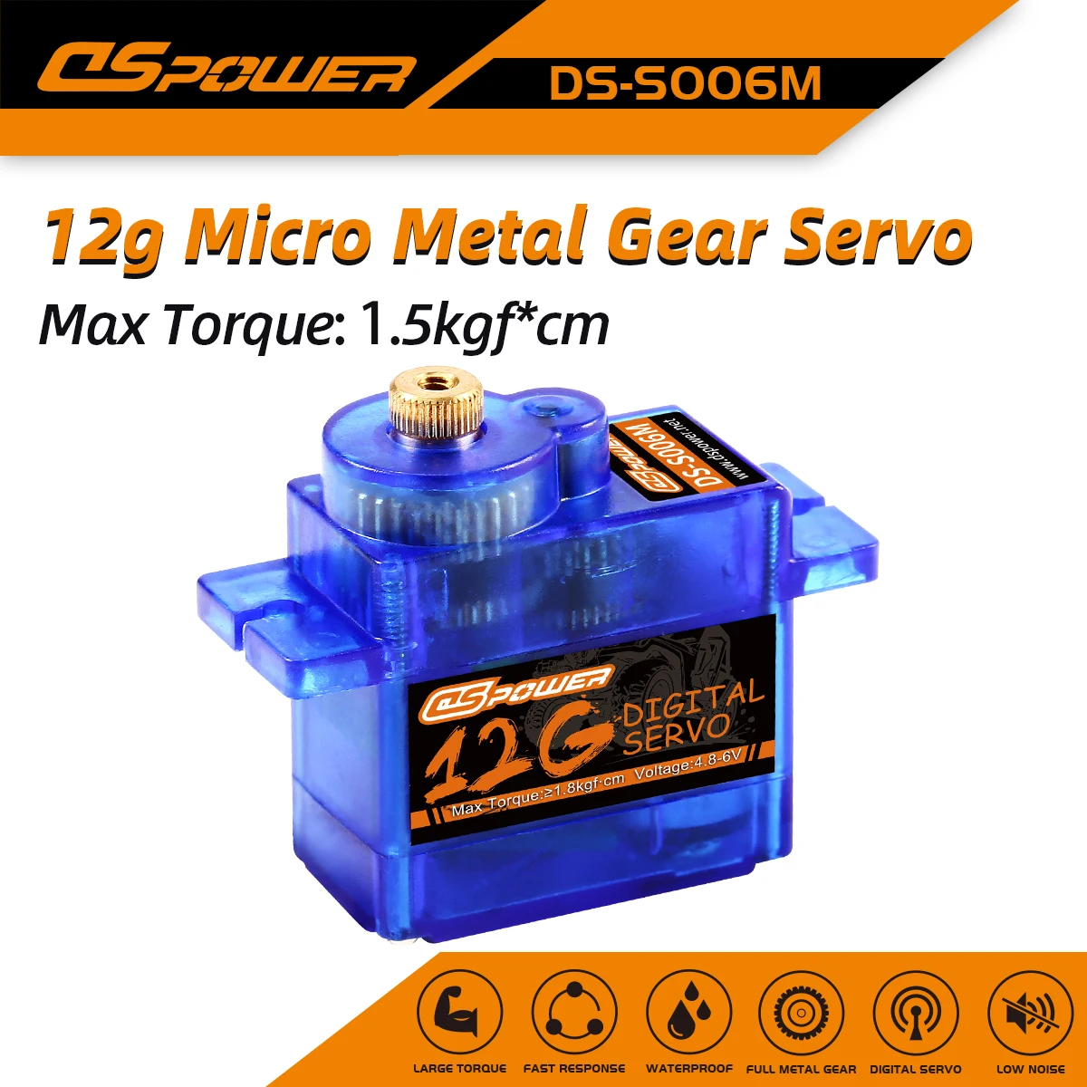 

DSpower SG90 MG90S 9G 12G Metal Gear Servo 1.5KG Mini Micro Motor for 450 WLtoys k999 Airplane Helicoper SCX24 RC Car Acessorios