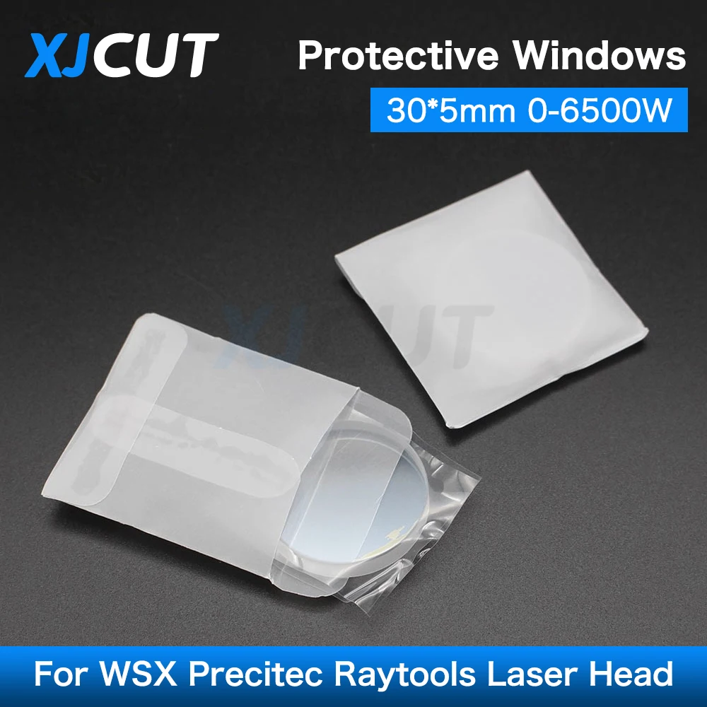 

XJCUT Fiber Laser Protective Windows Lens Glass 30*5mm 1064nm 0-6500W for WSX Precitec Raytools Fiber Laser Cutting Machine