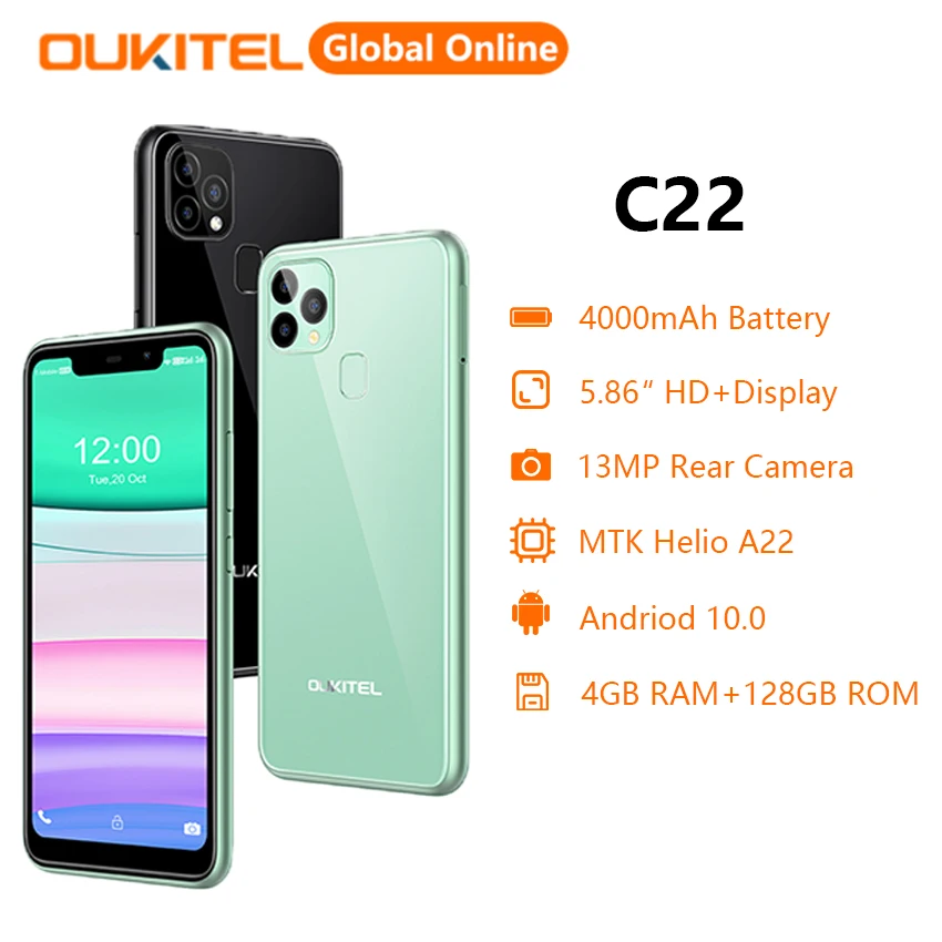 Смартфон OUKITEL C22, глобальная версия дюйма, 4 + 128 ГБ, 4000 мА · ч, Android 10, 4 ядра, 5,86 дюйма, 13 МП, Micro Usb мобильный телефон
Смартфон OUKITEL C22, глобальная версия дюйма, 4 + 128 ГБ, 4000 мА · ч, Android 10, 4 ядра, 5,86 дюйма, 13 МП, Micro Usb мобильный телефон