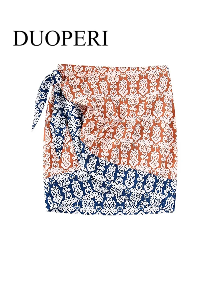 DUOPERI Women Fashion Asymmetrical Print Sarong Skirt Vintage High Waist Female Mujer Outfits
DUOPERI Women Fashion Asymmetrical Print Sarong Skirt Vintage High Waist Female Mujer Outfits
