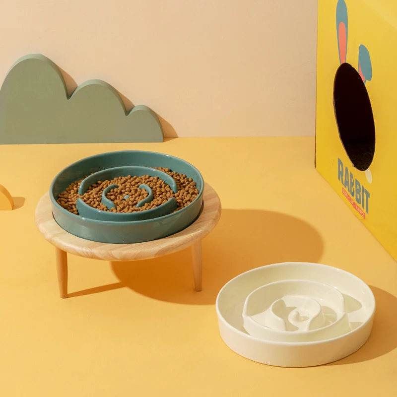 Dog Ceramic Slow Eating Bowl Elevated Cat Food Water Anti Gulping Feeders Bowls Dogs Slow Down Feeding Dish with Wooden Stand
Dog Ceramic Slow Eating Bowl Elevated Cat Food Water Anti Gulping Feeders Bowls Dogs Slow Down Feeding Dish with Wooden Stand