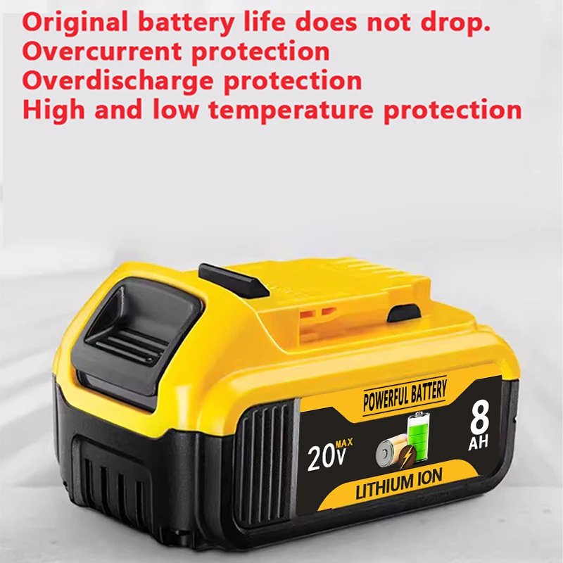 Original 20 Volt MAX Power Tools 18650 Lithium Batteries For Dewalt 8000mAh DCB200 Replaceable Li-ion Battery Compatible
Original 20 Volt MAX Power Tools 18650 Lithium Batteries For Dewalt 8000mAh DCB200 Replaceable Li-ion Battery Compatible