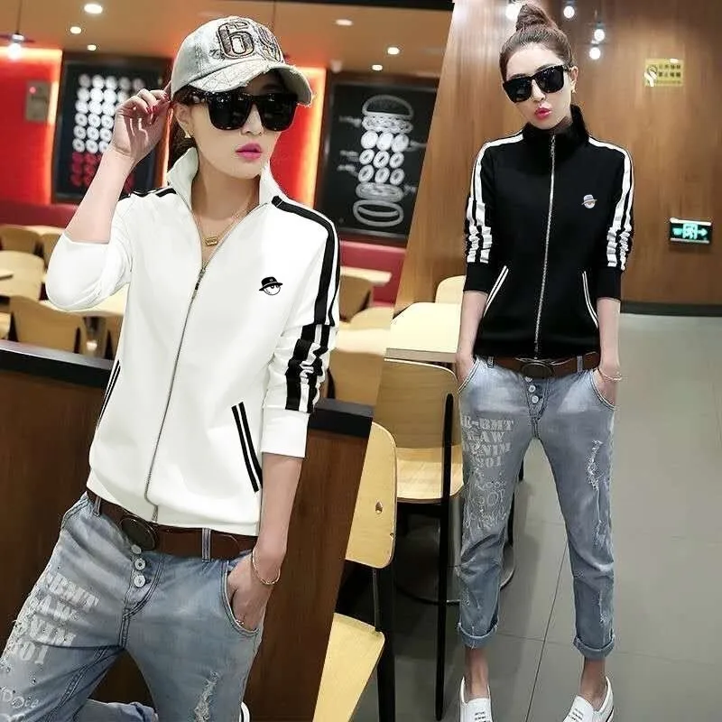 Женская куртка для гольфа в Корейском стиле, облегающая толстовка с капюшоном на весну и осень, одежда для гольфа в полоску, Женский Повседн... 
Женская куртка для гольфа в Корейском стиле, облегающая толстовка с капюшоном на весну и осень, одежда для гольфа в полоску, Женский Повседн...