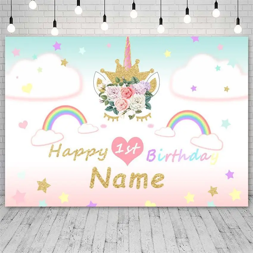 Unicorn Birthday Party Dreamy Glitters Photography Backgrounds Name Customized Portrait Photographic Backdrops For Photo Studio
Unicorn Birthday Party Dreamy Glitters Photography Backgrounds Name Customized Portrait Photographic Backdrops For Photo Studio