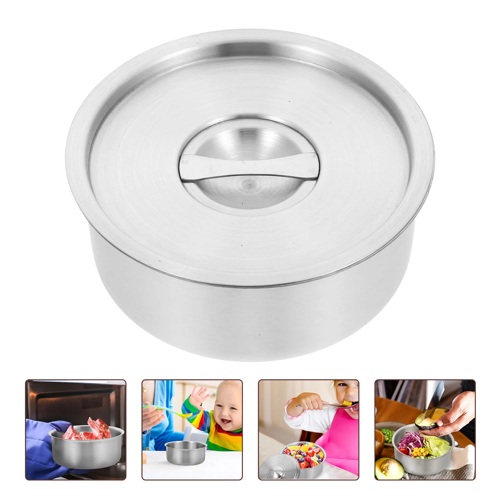 Stainless Steel Bowl Lid Stewing Pot Container Flour Home Tableware Baby Food Kitchen Salad Soup Storage
Stainless Steel Bowl Lid Stewing Pot Container Flour Home Tableware Baby Food Kitchen Salad Soup Storage
